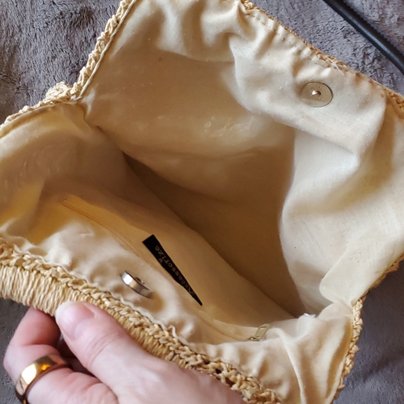 Vintage Seagrass Crochet Flowers Shoulder Bag - Picture 7 of 10